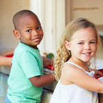 Kids at a table