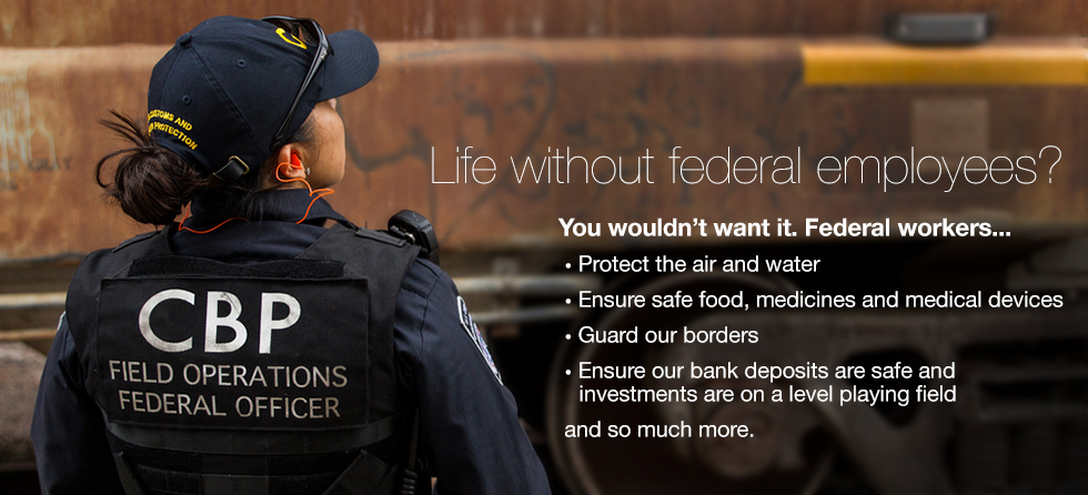 Life without a federal employee? (Image of CBP officer inspecting train cargo